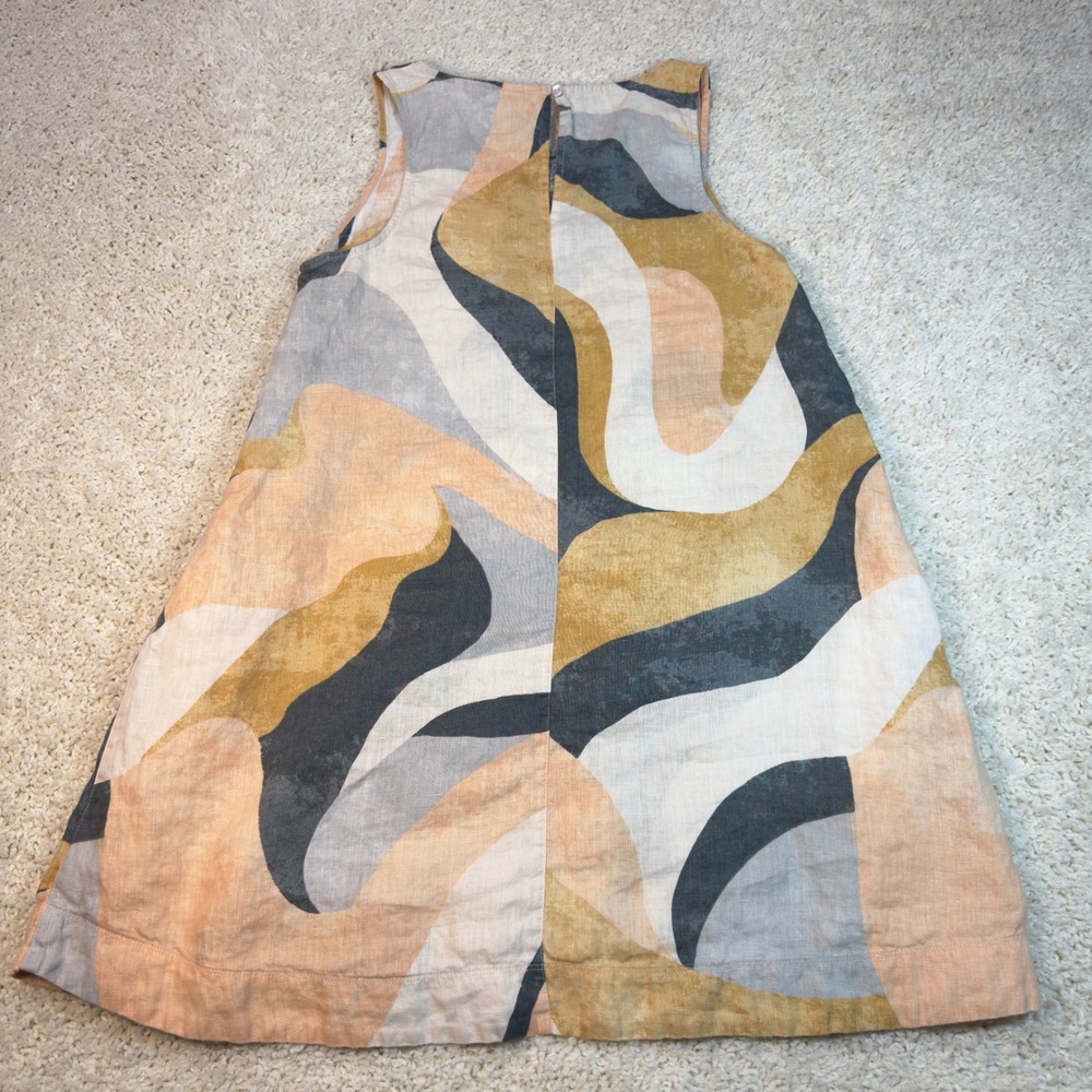 Rachel Zoe Linen Shift Dress Womens Large Multi Color Abstract Swirl Sleeveless - Picture 9 of 13